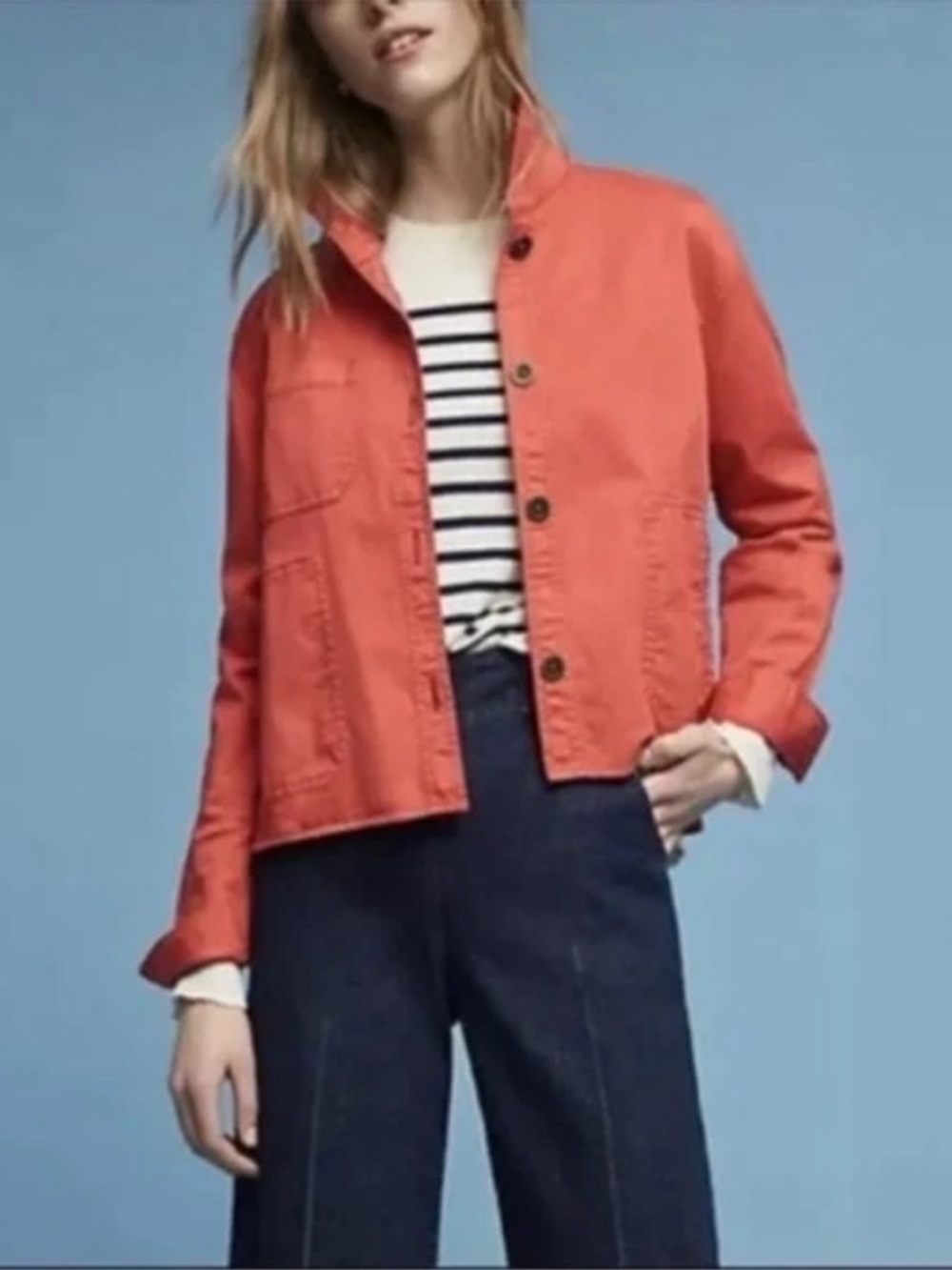Anthropologie Chino Coral Swing Jacket